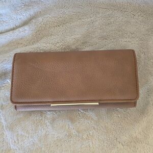 Brown soft faux leather wallet.